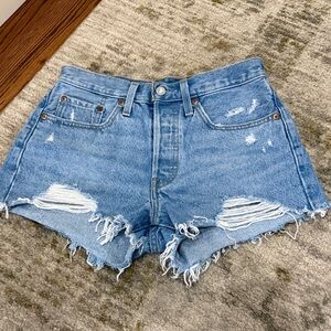 Levi’s Premium 501 Distressed Denim Shorts